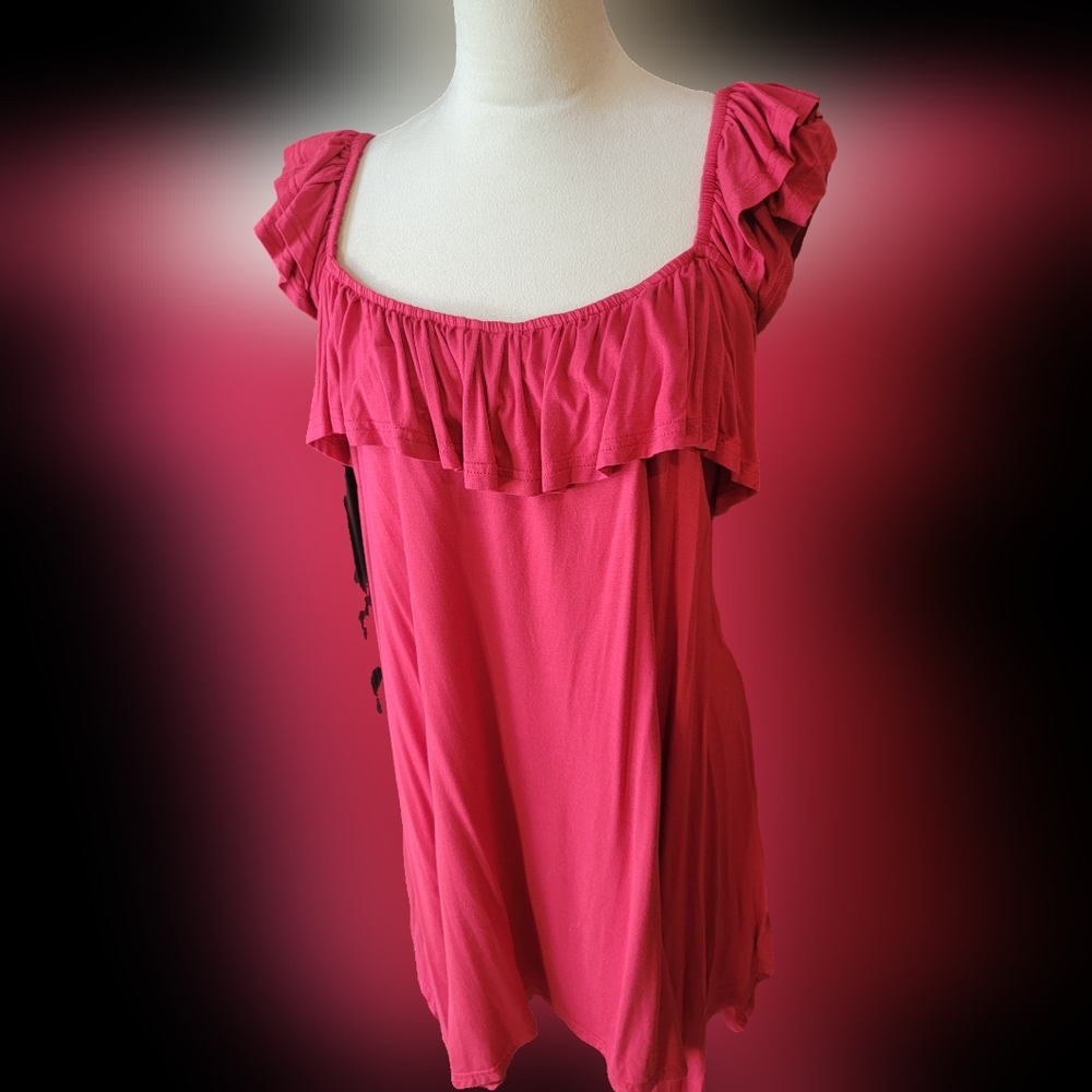 Avenue Pink Ruffle Top